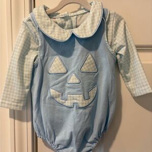 Blue Pumpkin Face Kids Bodysuit